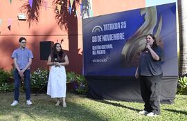 Micha Leitmann, Marie Ramos y Paloma Cella, directivos de El Círculo de Creativos, dieron detalles de esta nueva edición del festival Tatakua.