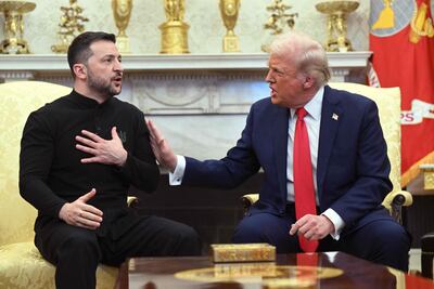 (ARCHIVO) El presidente de Estados Unidos, Donald Trump, y el presidente de Ucrania, Volodymyr Zelensky, se reúnen en la Oficina Oval de la Casa Blanca en Washington, DC, el 28 de febrero de 2025.