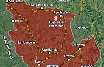 Lugar donde emboscaron a los policías en Puentesiño.