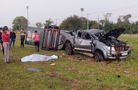 Escena del accidente donde perdió la vida un hombre de 46 años.