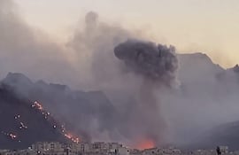 Bombardeo sobre Baharestan, en Irán.