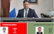 Arriba el juez electoral Pedro Guzmán. Abajo los candidatos a intendente de Santa Rita Edgar Torres y Valter Mensch.