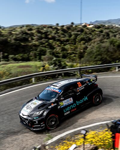 Diego Domínguez Bejarano y Rogelio Peñate culminaron muy bien posicionados la primera etapa del Rally Islas Canarias en España, con el Toyota GR Yaris Rally2.