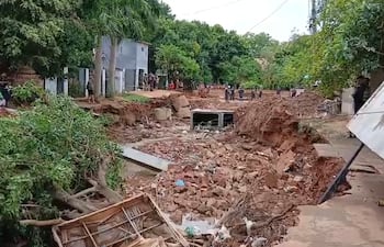 Así quedó la zona tras las lluvias esta mañana en San Lorenzo.