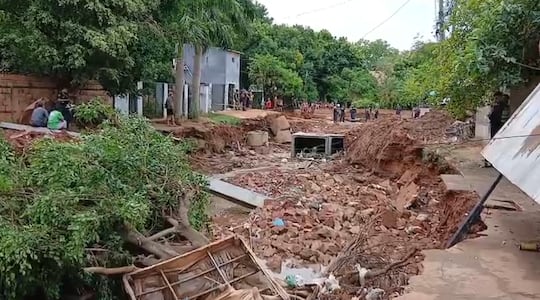 Así quedó la zona tras las lluvias esta mañana en San Lorenzo.