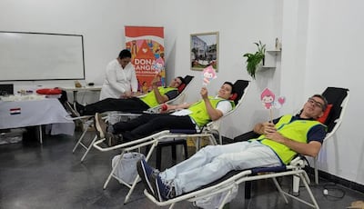 Alrededor de 50 voluntarios participan de la donación de sangre en la Iglesia de Dios.