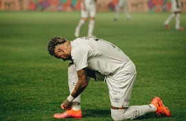 El brasileño, Neymar da Silva Santos Júnior (34 años), en el Santos de Brasil.