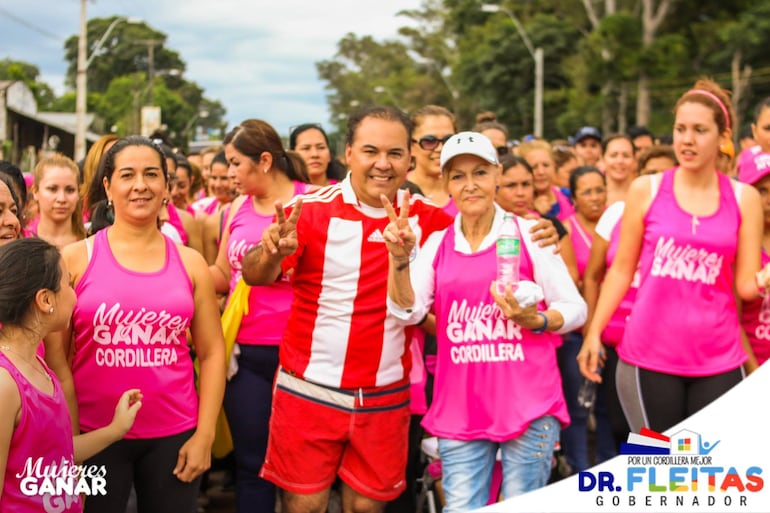 Hugo Fleitas en la campaña electoral del  2018.