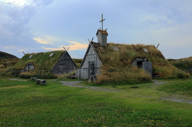 L'Anse aux Meadows, Terranova y Labrador, Canadá. Norstead, asentamiento vikingo (Réplica).