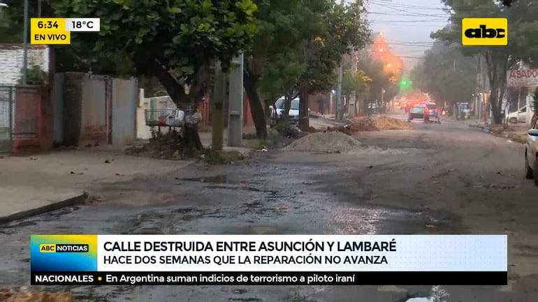 Calle destruida entre Asunción y Lambaré - ABC Noticias - ABC Color