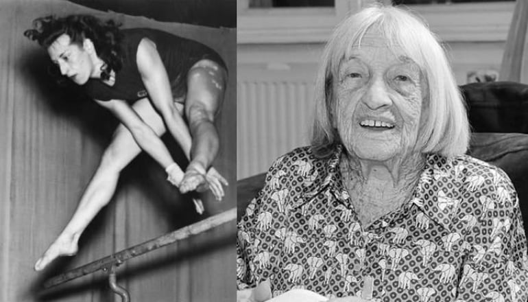 Agnes Keleti, legendaria gimnasta artística y campeona olímpica.