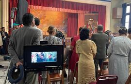 Otro momento del rodaje de "Narciso", la nueva película de Marcelo Martinessi.