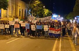 Manifestaciones estudiantiles en contra de la ley "Hambre Cero" (Foto: Aldo Rojas, ABC Color)