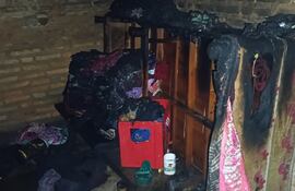 De esta manera queda las pertenencias de Lidia Mariana Caballero, quien está mañana se incendio su vivienda.