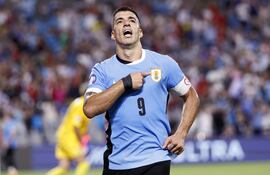 Luis Suárez, jugador de la selección de Uruguay, celebra un gol en el partido frente a Canadá por la Copa América 2024 en Charlotte, Carolina del Norte, Estados Unidos.