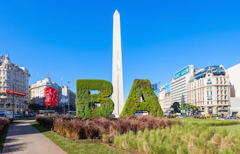 El Obelisco, uno de los símbolos de Buenos Aires, Argentina.