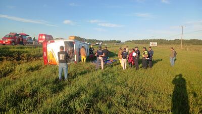 Coronel Oviedo accidente bus vuelco