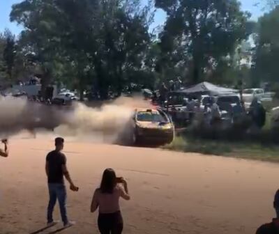 Accidente durante el Transchaco Rally 2023. (captura de pantalla).