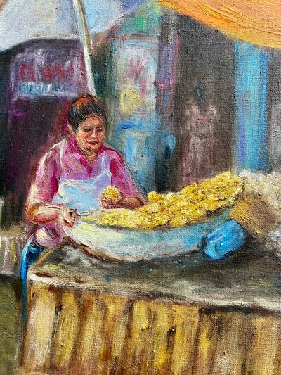 Imagen de uno de los cuadros que se podrán ver en la muestra "Kuña Mbarete Rembiapo", que será habilitada en el Centro Paraguayo Japonés.