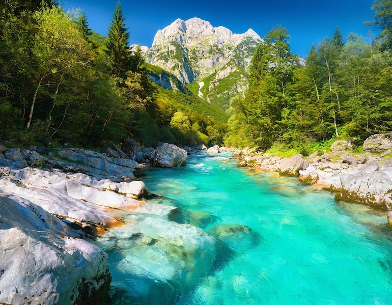 El río Soča, Eslovenia.