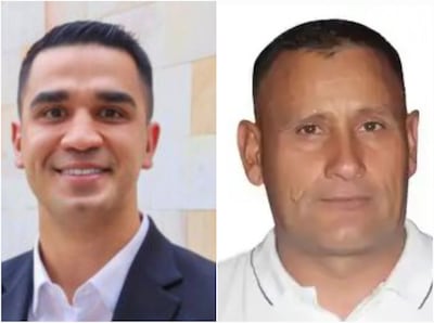 Izq: Luis Fernando Bernal Mazó, titular de ESSAP y Ramón Rojas concejal de la ANR en Tacuaras y presunto planillero de ESSAP.