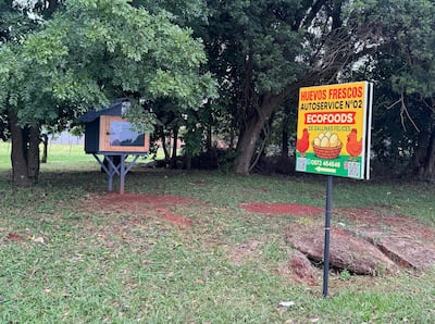 vdb Autoservicio de venta de Huevos ubicado en el km 217 de la Ruta Py 02 que se basa en la confianza y honestidad de la gente.