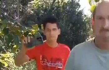 Una mujer captó el momento en el que fue golpeada por dos hombres en la localidad de Carnos Pfannl.