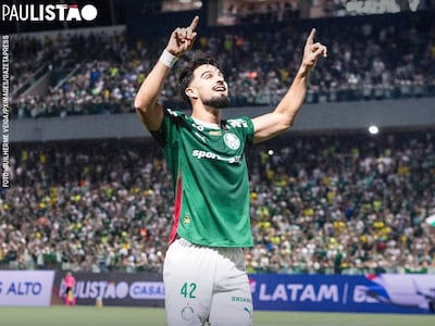 Juan Manuel el “Flaco” López marcó el gol para el Palmeiras, tras asistencia de Ramón Sosa.