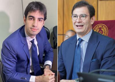 Alejandro Ovelar y su padre, el titular del Senado Silvio "Beto" Ovelar (ANR, HC).