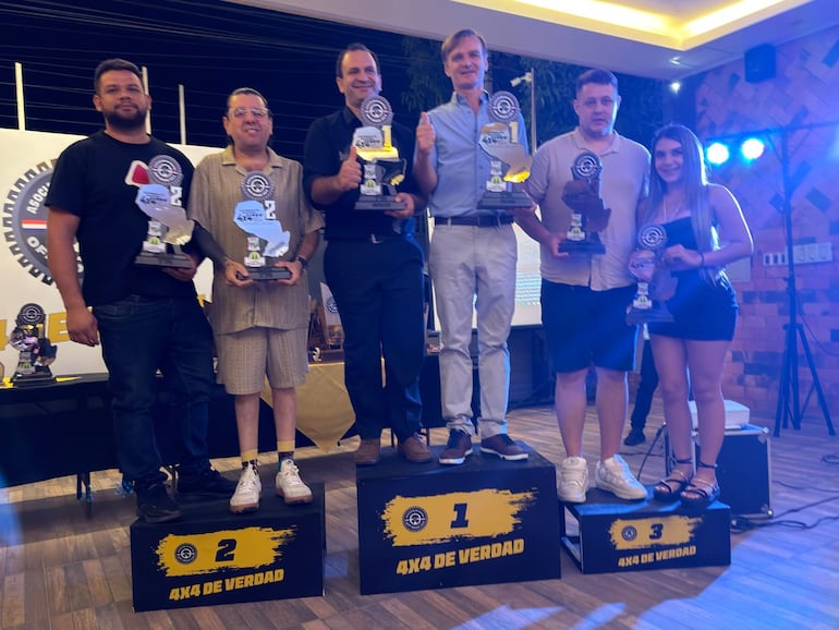 Podio TT4, última fecha: 1°) Junghanns, 2°) Barrios y 3°) Prusch.