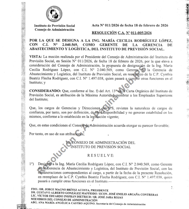 Resolución de nombramiento María Cecilia Rodríguez López.