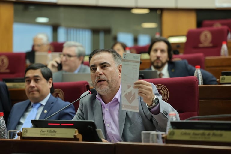 Ever Villalba, senador del PLRA. Foto de Prensa Senado.