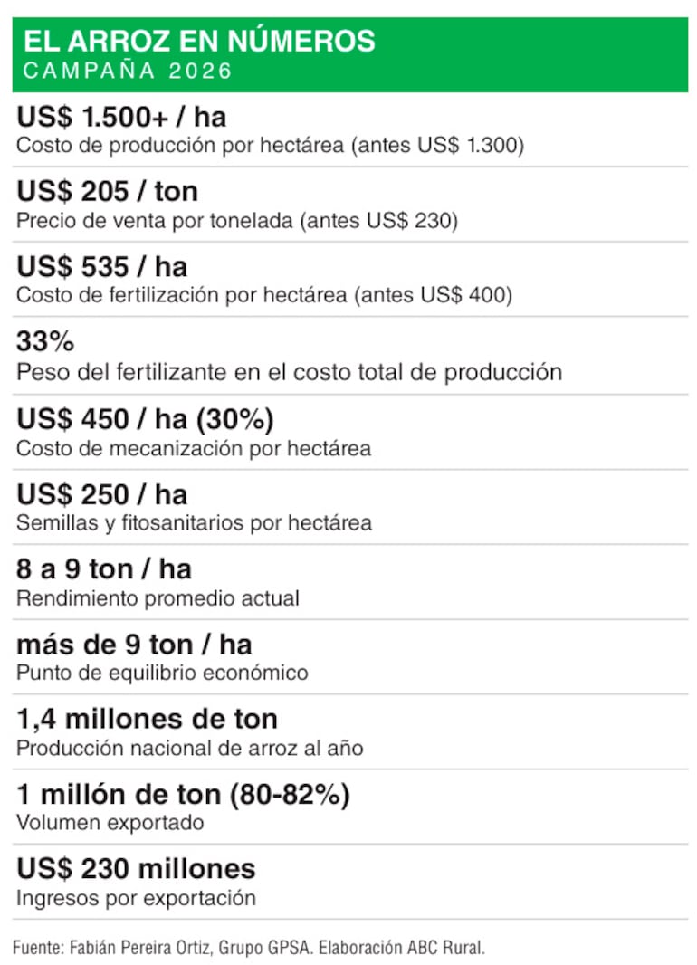 El arroz en números
