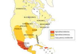 La distribución geográfica de los primitivos pueblos americanos