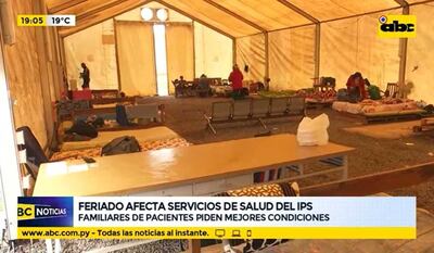 Carpa para familiares de pacientes en el IPS Ingavi.