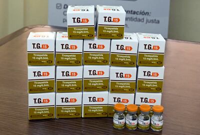 T.G., tirzepatida de 15 mg, se presenta en formato monodosis.