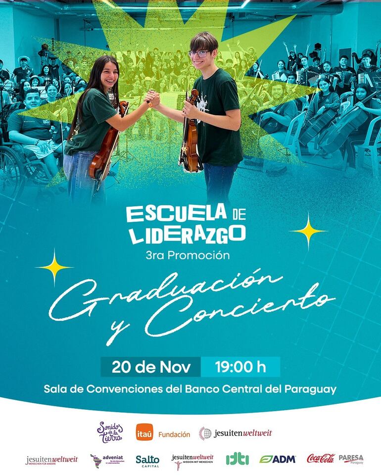 El jueves 20 de noviembre a las 19:00 será la Graduación y Concierto de Gala de la Escuela de Liderazgo de Sonidos de la Tierra.