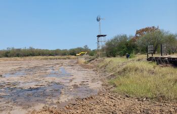 Un tajamar del Chaco afectado por la sequía.