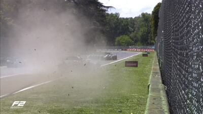 Un accidente obligó el abandono de Joshua Duerksen en la carrera de la Fórmula 2 en Imola.