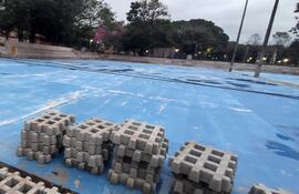 Las obras de remodelación del polideportivo municipal de Presidente Franco.