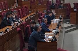El contralor Camilo Benítez (c) fue ayer a Diputados.