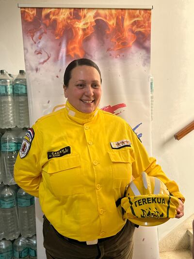 Lorena Canan primera mujer presidenta del Cuerpo de Bomberos Voluntarios del Paraguay.