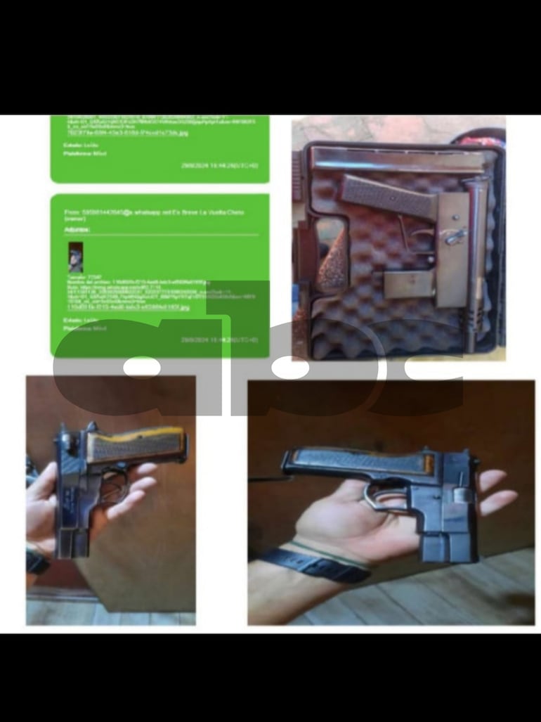 Conversaciones entre Jorge Rodríguez y personas interesantes en la compra ilegal de armas de fuego, extraídas bajo autorización judicial de su celular.