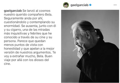 Gael García Bernal posteó su tribute a Béla Tarr (IG)
