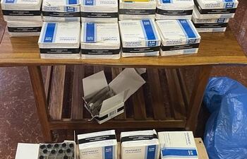 Las sustancias de fentanilo que habían sido incautadas en el allanamiento del domicilio del taxista.