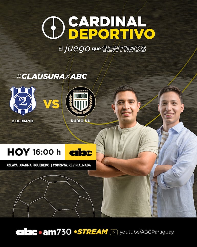 2 de Mayo vs. Rubio Ñu, por ABC Cardinal 730 AM y ABC Paraguay en Youtube.