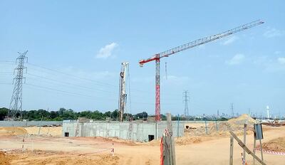 Así se veía ayer la construcción de la planta de tratamiento de aguas residuales en Bañado Norte.