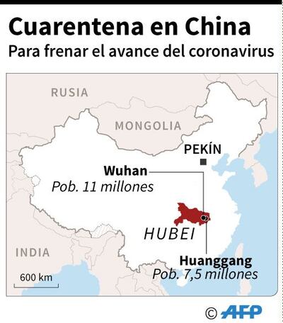 La República Popular de China pone dos ciudades en cuarentena para frenar la epidemia.