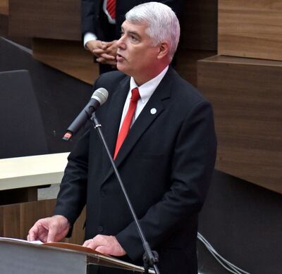 El ministro de Obras Públicas, Arnoldo Wiens, presentó ayer el informe de Gestión 2019 en la sede del BCP.