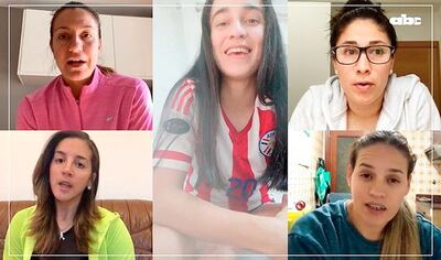 1- Paola Ferrari. 2- Jéssica Santacruz. 3- Lice Chamorro. 4- Gloria Villamayor y 5- Marizza Faría, durante la teleentrevista con nuestro diario sobre el momento y cómo afrontan la cuarentena en el Viejo Continente. Mucho más difícil lejos de la familia.